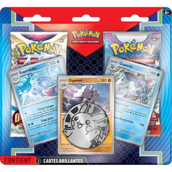 Pokemon pack 2 boosters 3 cartes promos