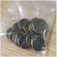 Set a watch metal coins and bag