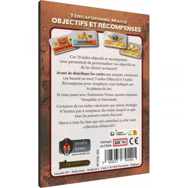 Terraforming mars - objectifs et récompenses