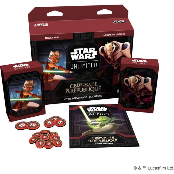 Star wars unlimited - crépuscule de la république kit de démarrage 2 joueurs