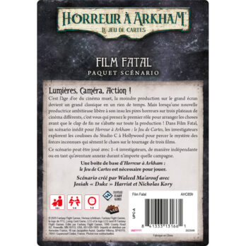 Horreur a arkham le jeu de cartes film fatal 2