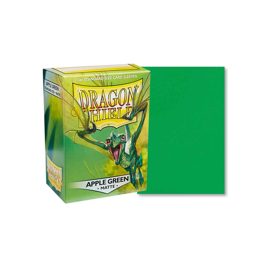 Sleeves 63x88x100p apple green matte dragon shield 10 Dragon shield 100 standard sleeves matte couleur vert pomme