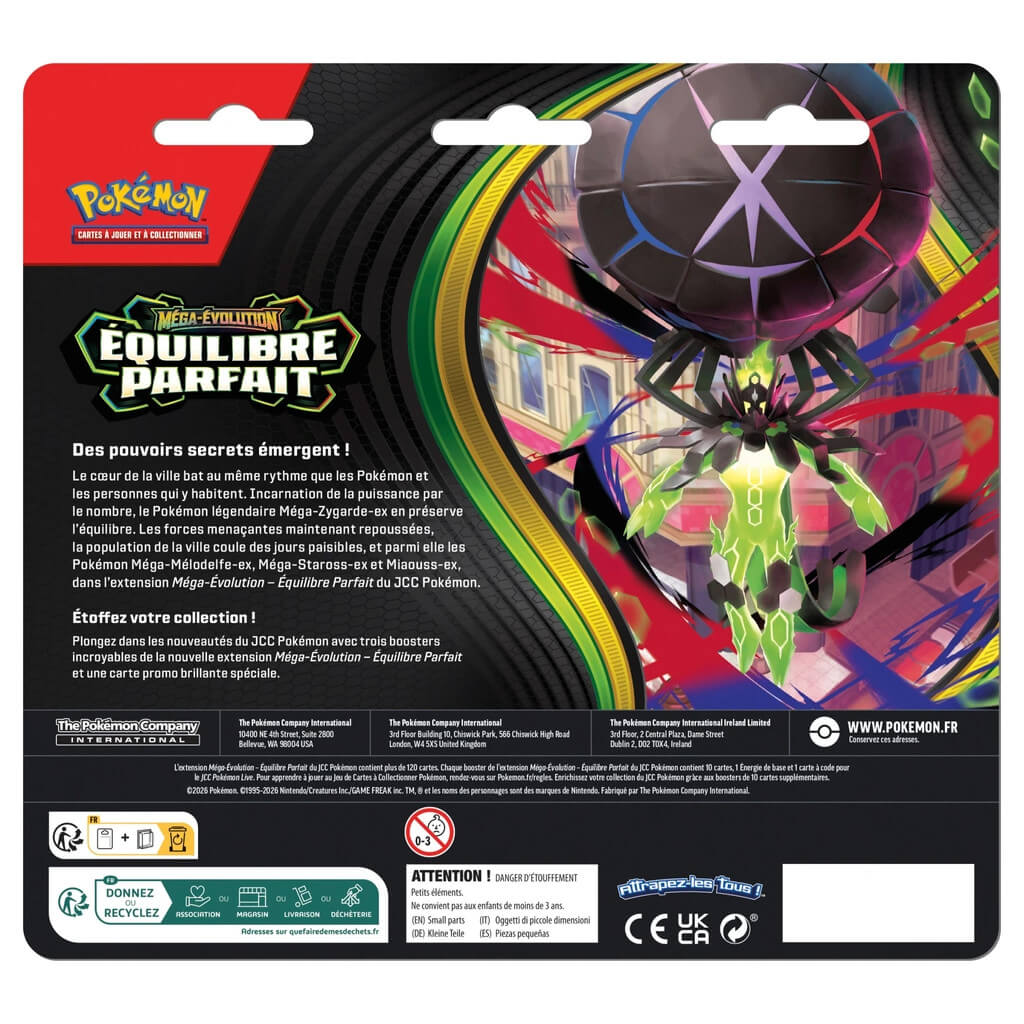 Pokémon : me03 - equilibre parfait - pack 3 boosters 2 Pokemon pack 3 boosters mega evolution equilibre parfait 1