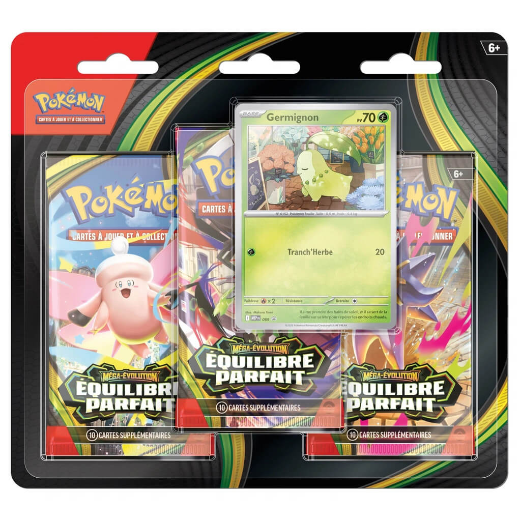 Pokémon : me03 - equilibre parfait - pack 3 boosters 11 Pokemon pack 3 boosters mega evolution equilibre parfait