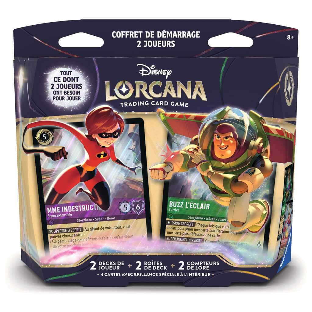 Disney lorcana - coffret de démarrage 2 joueurs - madame indestructible et buzz l'éclair 14 Lorcana coffret de demarrage 2 joueurs madame indestructible et buzz l eclair