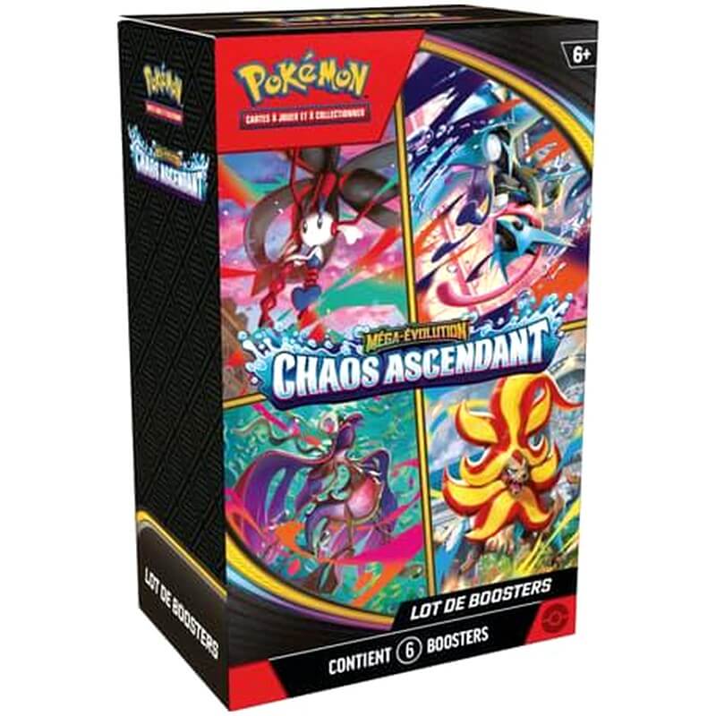 Pokémon : me04 chaos ascendant - bundle 6 boosters 10 Me04 chaos ascendant bundle 6 boosters