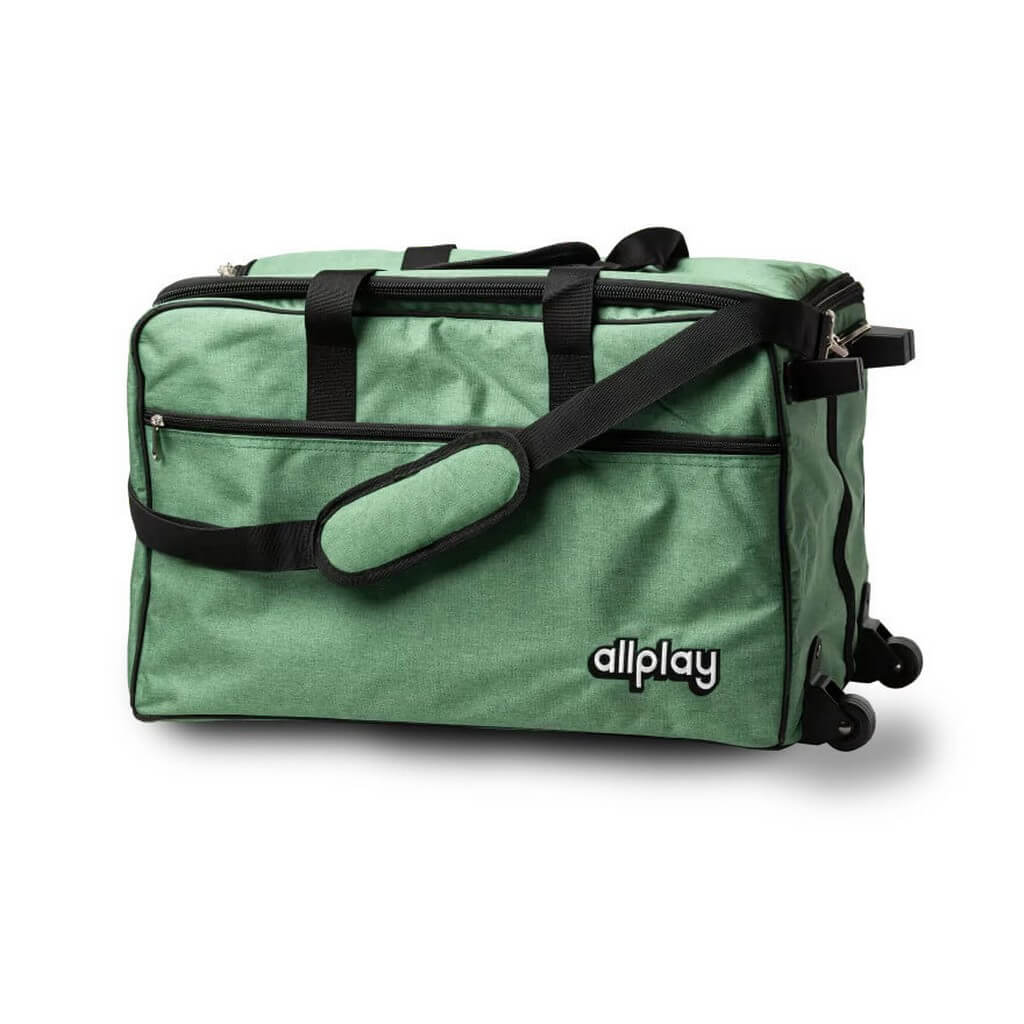 Rolling board game bag - fern green 27 Rolling bag forest green jpg